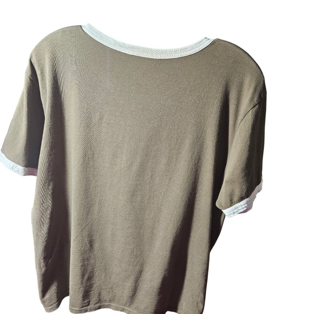 Brown Graphic Cotton T-Shirt With Afro Art & Empowering Words By On Fire 1X Size - Picture 2 of 4